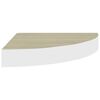vidaXL Eck-Wandregal 2 Stk. Eiche und Weiß 25x25x3,8 cm MDF