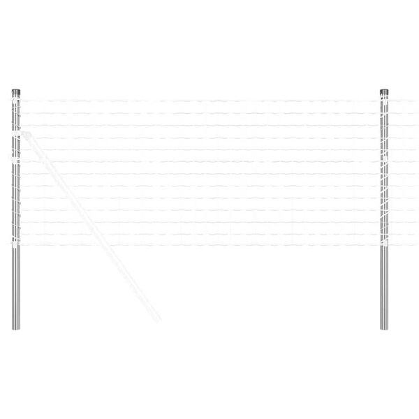 vidaXL Zaunpfosten 2 pcs Silber 90 cm Pulverbeschichteter Stahl
