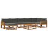 vidaXL Outdoor-Sofagarnitur mit Kissen 8 pcs Natur und Anthrazit