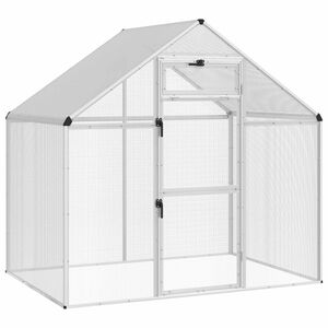 vidaXL Vogelk&auml;fig Silber 181,5 x 112,5 x 173,5 cm