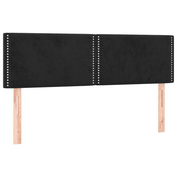 vidaXL Kopfteile Schwarz 144x5x78/88 cm Samt
