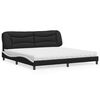 vidaXL Bett mit Matratze "Hvar" Schwarz und Wei&szlig; 200x200 cm Kunstleder