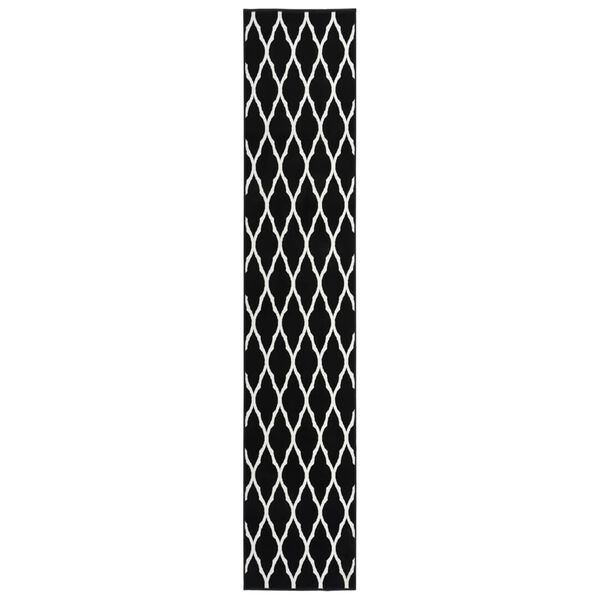 vidaXL Teppichl&auml;ufer BCF Schwarz und Wei&szlig; 60x350 cm