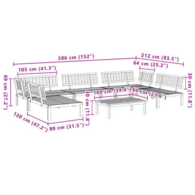 vidaXL 6-tlg. Garten-Sofagarnitur aus Paletten Massivholz Akazie