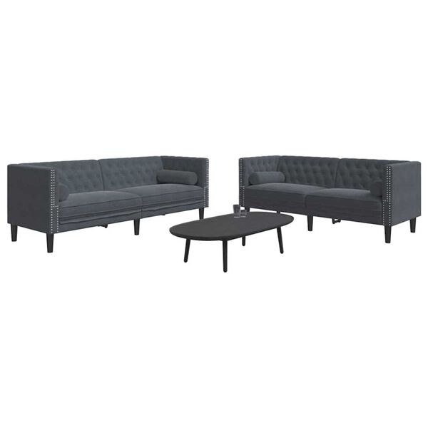 vidaXL Sofa Set Dunkelgrau Samt