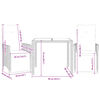 vidaXL 3-tlg. Garten-Bistro-Set mit Kissen Beige Poly Rattan