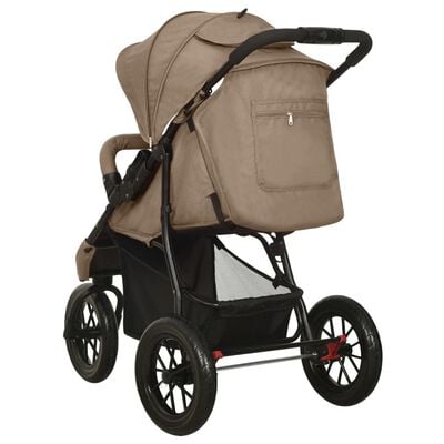 vidaXL Kinderwagen Taupe Stahl