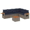 vidaXL 7-tlg. Garten-Sofagarnitur mit Kissen Grau Poly Rattan