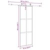 vidaXL Schiebet&uuml;r mit Beschlag Schwarz 76x205 cm Hartglas