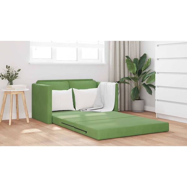 vidaXL Schlafsofa Hellgr&uuml;n 204 x 122 x 60 cm Samt