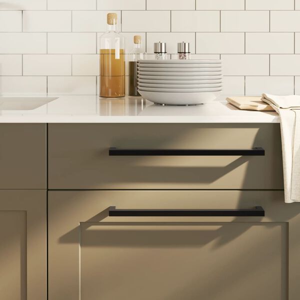 vidaXL M&ouml;belgriffe 10 Stk. Schwarz 320 mm Edelstahl
