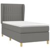 vidaXL Boxspringbett mit Matratze Dunkelgrau 90x200 cm Stoff
