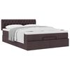 vidaXL Ottoman-Bett mit Matratze Dunkelbraun 140x200 cm Stoff