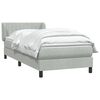vidaXL Boxspringbett mit Matratze Hellgrau 90x220 cm Samt