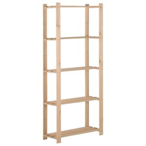 vidaXL Lagerregal mit 5 B&ouml;den 80x28,5x170 cm Massivholz Kiefer