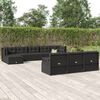 vidaXL 11-tlg. Garten-Lounge-Set mit Kissen Schwarz Poly Rattan