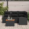 vidaXL Gartensofa-set mit Kissen 5 pcs Schwarz Poly-Rattan