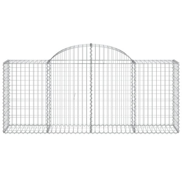 vidaXL Gabionen mit Hochbogen 15 Stk. 200x50x80/100cm Verzinktes Eisen