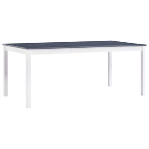 vidaXL Esstisch Wei&szlig; und Grau 180 x 90 x 73 cm Kiefernholz