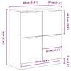 vidaXL Sideboard Schwarz Eichen-Optik 60 x 30 x 70 cm Holzwerkstoff