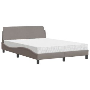 vidaXL Bett mit Matratze "Dover" Taupe 120x200 cm Stoff