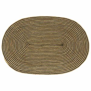 vidaXL Bereichsteppiche Nat&uuml;rlich und Schwarz 122 x 183 cm Jute