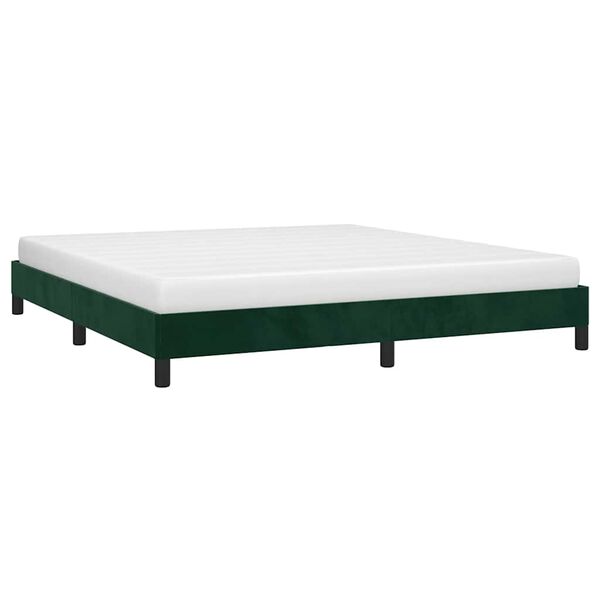 vidaXL Bettgestell ohne Matratze Dunkelgr&uuml;n 180x200 cm Samt