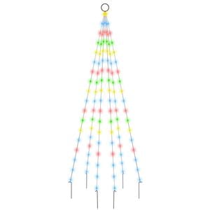 vidaXL LED-Weihnachtsbaum f&uuml;r Fahnenmast Mehrfarbig 108 LEDs 180 cm