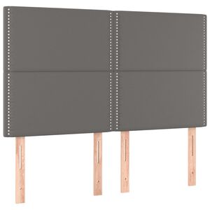 vidaXL Kopfteil Grau 144x5x118/128 cm Kunstleder