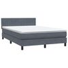 vidaXL Boxspringbett mit Matratze Dunkelgrau 160x210 cm Samt