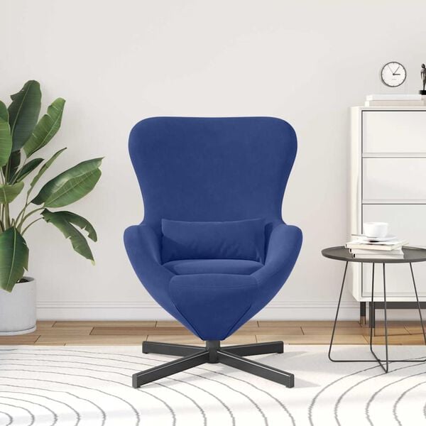 vidaXL Eiersessel Polizeiblau 63 x 73 x 90 cm Samt