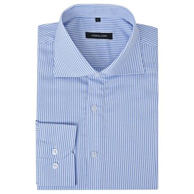 vidaXL Herren Business-Hemd weiß und blau gestreift Gr. S