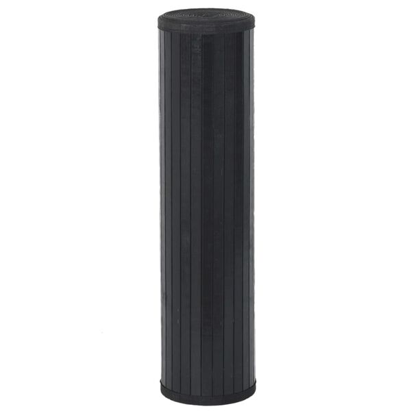 vidaXL Teppich Rechteckig Schwarz 60x200 cm Bambus