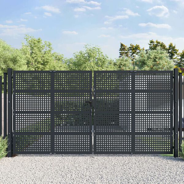 vidaXL Gartentor Anthrazit 400x175 cm Stahl