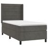 vidaXL Boxspringbett mit Matratze & LED Dunkelgrau 90x200 cm Samt