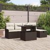 vidaXL Garten-Sofa-Set mit Kissen mit Speicher 6 pcs Braun Poly Rattan