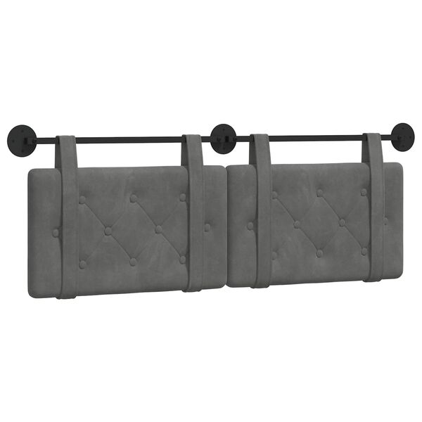 vidaXL H&auml;ngevorderseite Wandmontiert Dunkelgrau 150 x 55 x 5 cm Samt