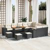 vidaXL Garten-Sofa-Set mit Kissen mit Kissen 13 pcs Schwarz und Creme