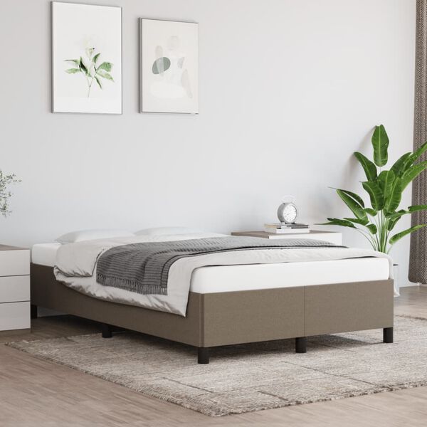 vidaXL Bettgestell ohne Matratze Taupe 120x190 cm Stoff