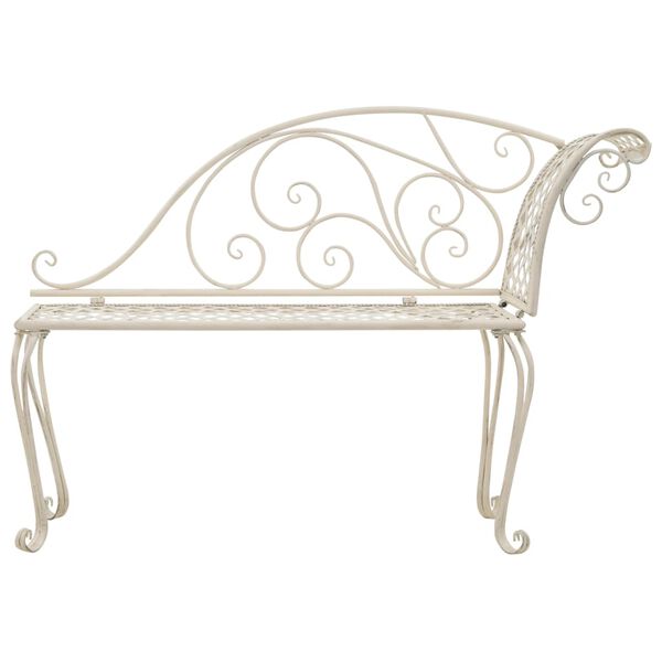 vidaXL Garten-Chaiselongue 128 cm Metall Antik Wei&szlig;