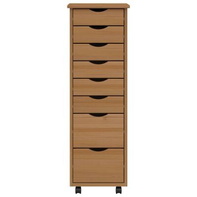 vidaXL Rollschrank mit Schubladen MOSS Honigbraun Massivholz Kiefer