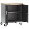 vidaXL Werkbank Mit Rad mit Speicher Schwarz und Grau 75 x 45 x 85 cm