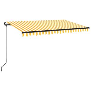 vidaXL Markise Manuell Einziehbar 400x350 cm Gelb und Wei&szlig;