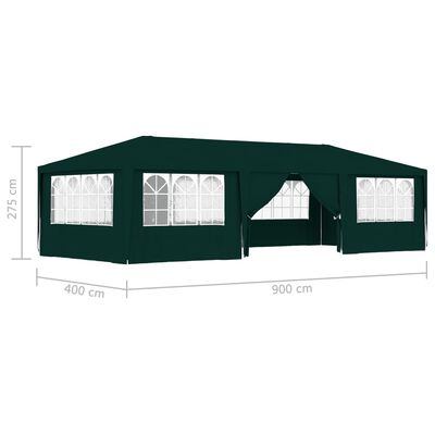 vidaXL Profi-Partyzelt mit Seitenwänden 4×9 m Grün 90 g/m²