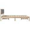 vidaXL Bettrahmen Hellgrau 150 x 200 cm Massives Kiefernholz