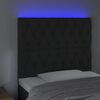 vidaXL LED Kopfteil Schwarz 90x7x118/128 cm Samt