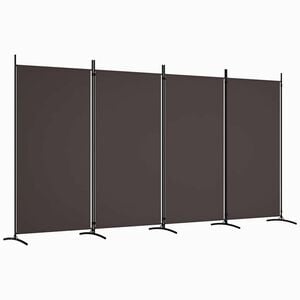 vidaXL 4-tlg. Paravent Braun 346x180 cm Stoff