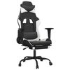 vidaXL Gaming-Stuhl mit Massage & Fu&szlig;st&uuml;tze Schwarz & Wei&szlig; Kunstleder