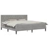 vidaXL Bettgestell mit Matratze Hellgrau 200 x 200 cm Samt