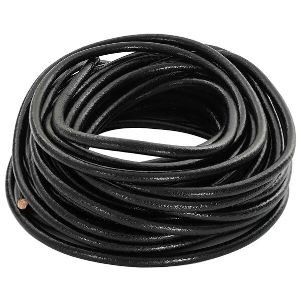 vidaXL Leder Schnur Schwarz &Oslash;5 mm x 50 m Leder